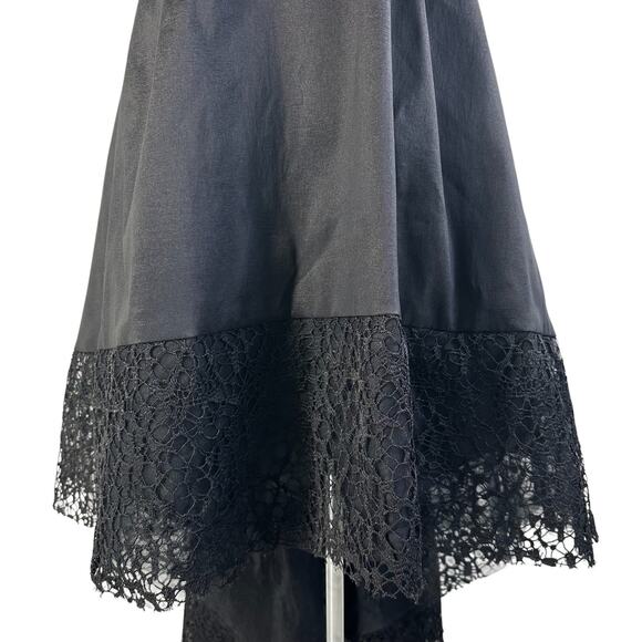 Betsy & Adam Lace Hi-Low A Line Evening Dress in Black - Picture 5 of 10